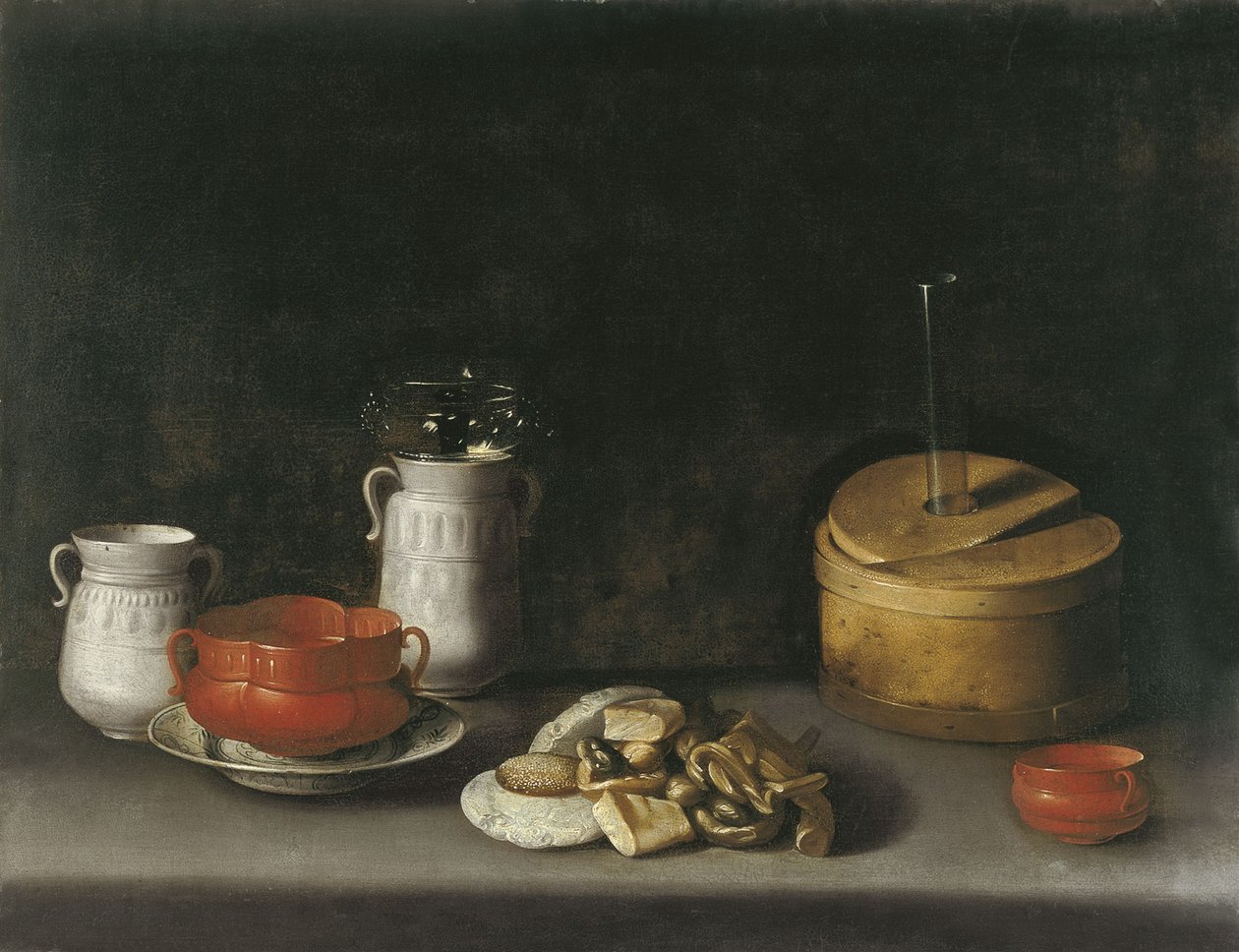 Csendélet porcelánnal és édességgel alkotó: Juan van der Hamen