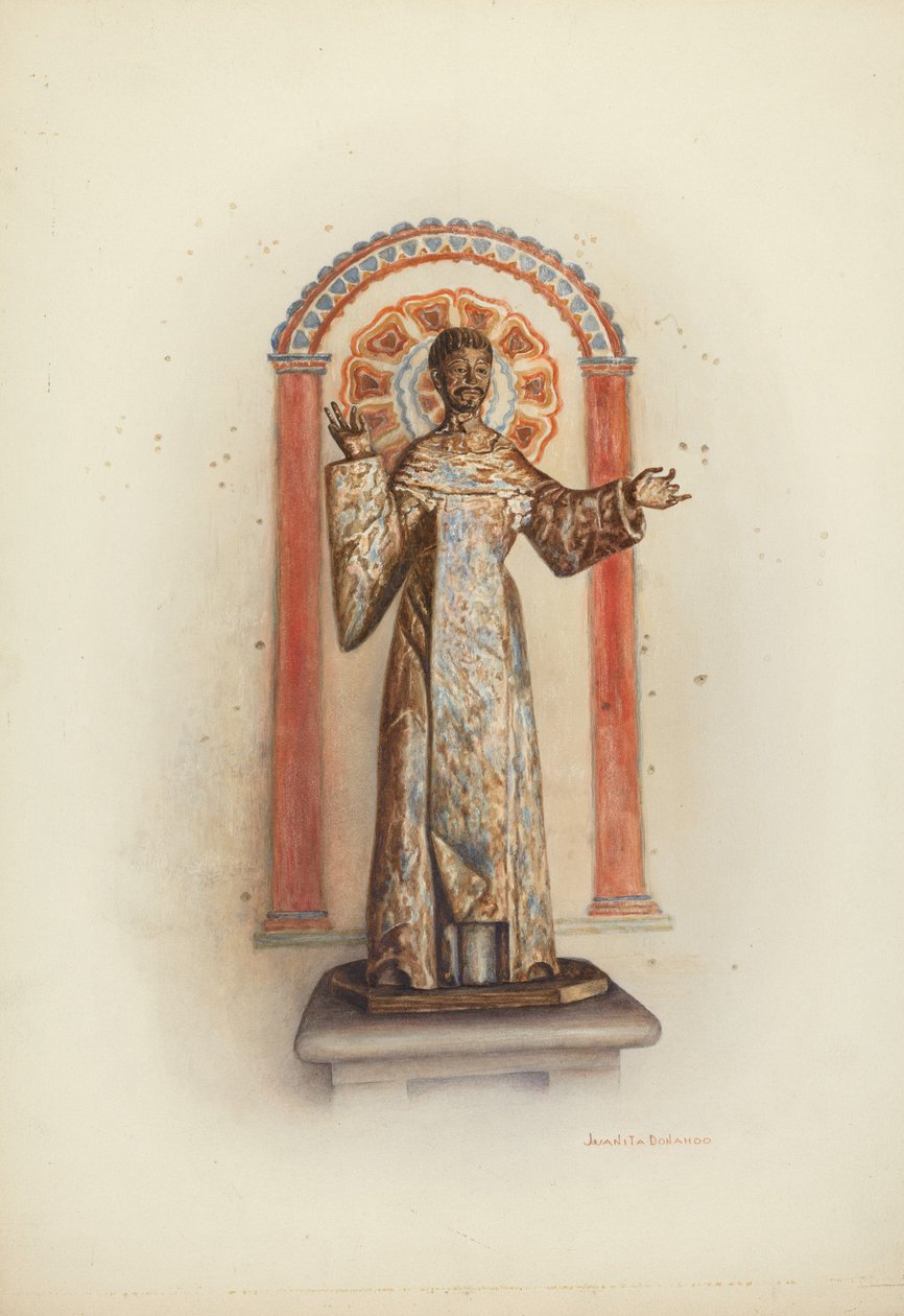 Santo szobra valószínűleg Szent Domonkos, 1941. alkotó: Juanita Donahoo