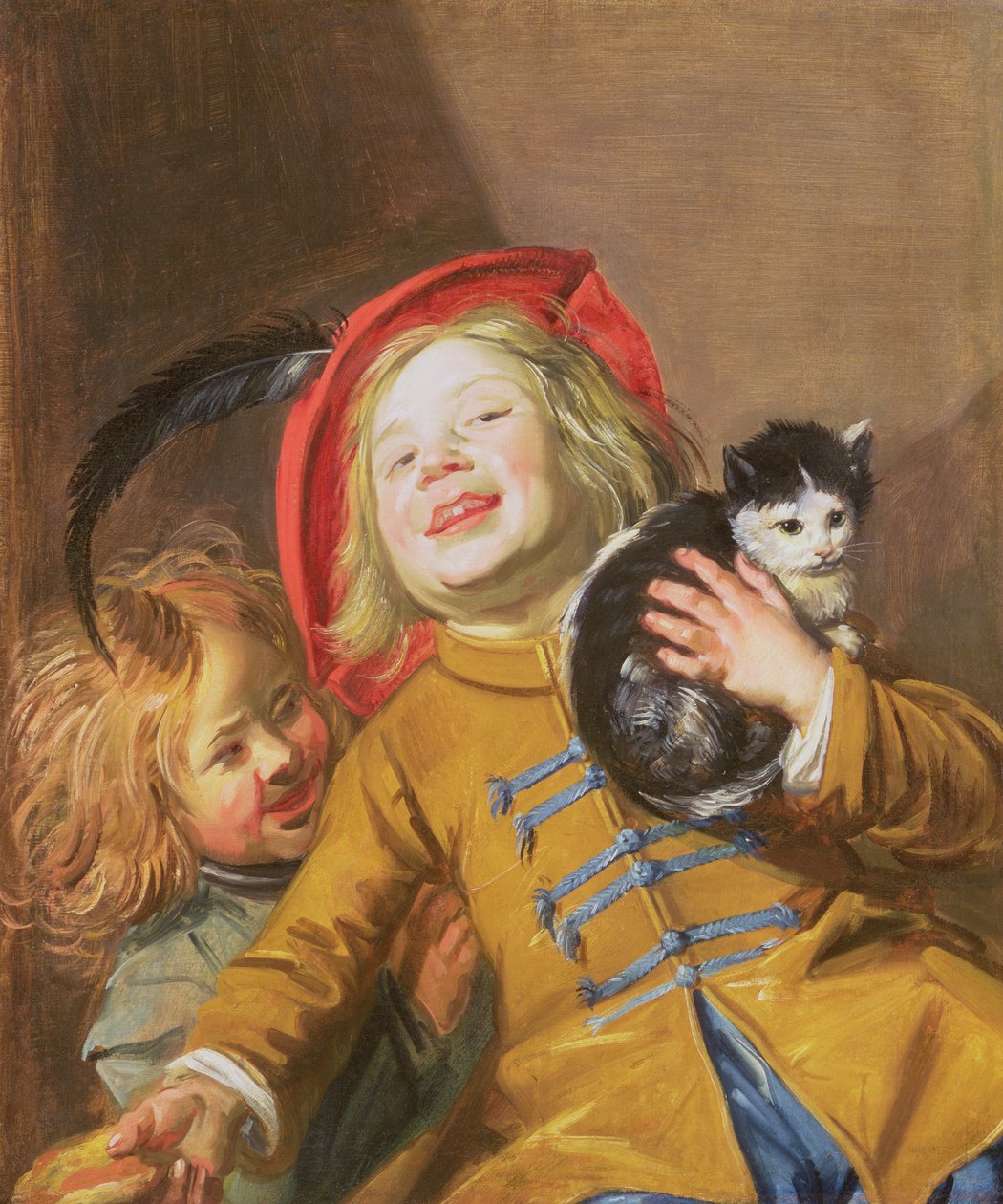 Nevető gyerekek macskával, 1629 alkotó: Judith Leyster