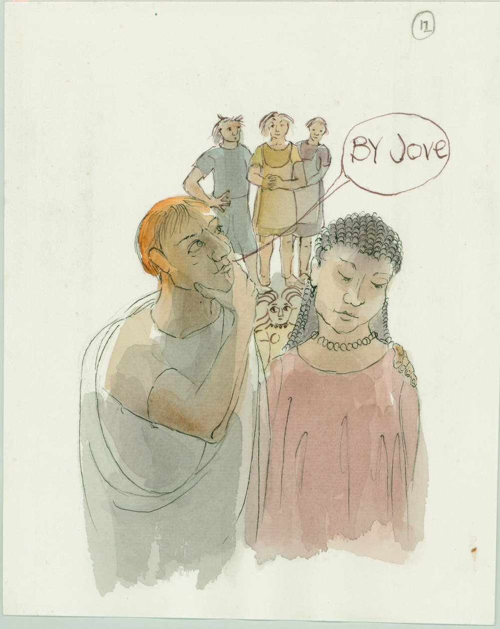 Marcus és Julia a kézműves mesterrel és két munkásával, 2003. alkotó: Judith Dobie