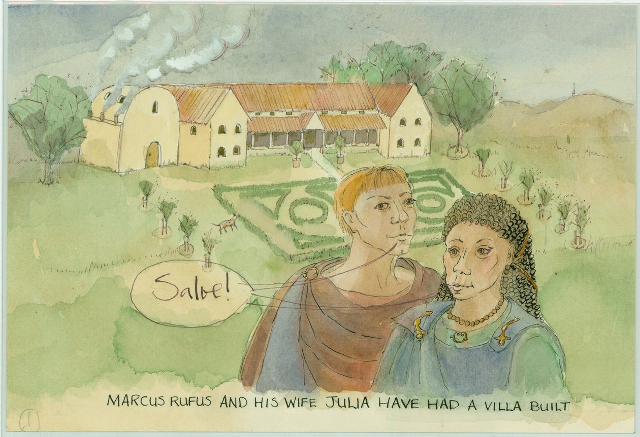 Marcus és Julia, újonnan épült villájukkal, 2003. alkotó: Judith Dobie