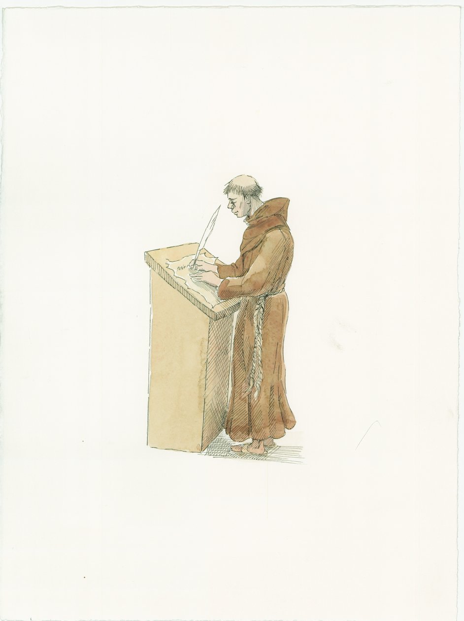 Szerzetesi krónikás, c1066 2015. alkotó: Judith Dobie