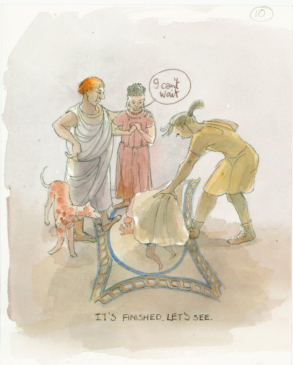 A mesterember, aki feltárja a mozaikpadlót Marcusnak és Juliának, 2003. alkotó: Judith Dobie