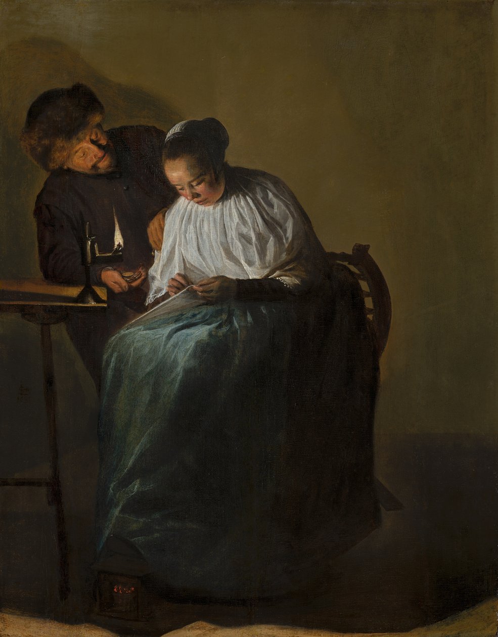 Férfi pénzt ajánl egy fiatal nőnek, 1631 alkotó: Judith Leyster