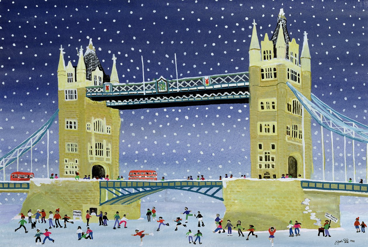 Tower Bridge: Korcsolyázás vékony jégen alkotó: Judy Joel