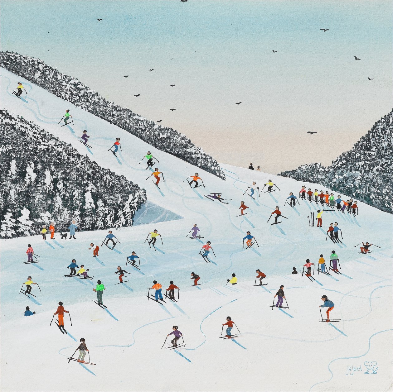 Lesikló futás (gouache papíron) alkotó: Judy Joel