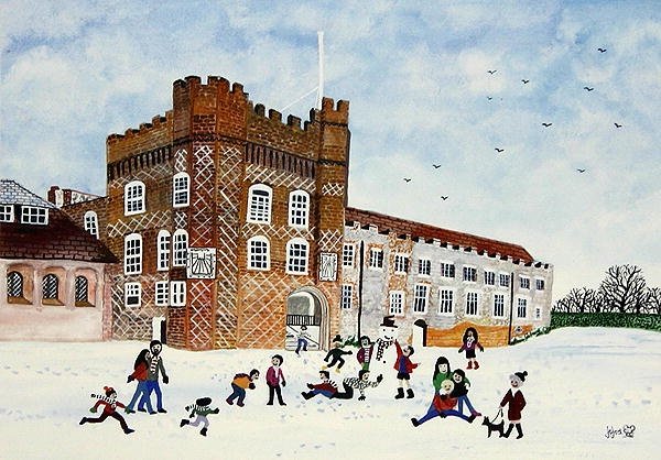 Farnham kastély, Surrey (akvarell papíron) alkotó: Judy Joel