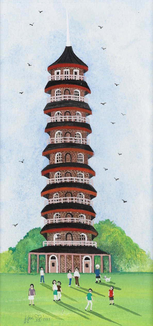 Kew Pagoda, 2009 (Guache papíron) alkotó: Judy Joel