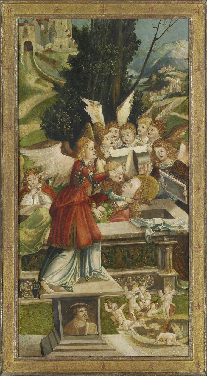 A síremlék. A Szent Agáta-oltár szárnya, 1523 alkotó: Jörg Greimold