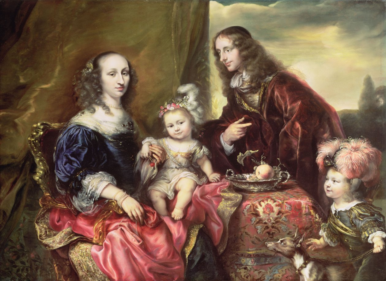 Egy család portréja (állítólag John Hutchinson ezredesé (1615-64) 1659) alkotó: Jürgen Ovens