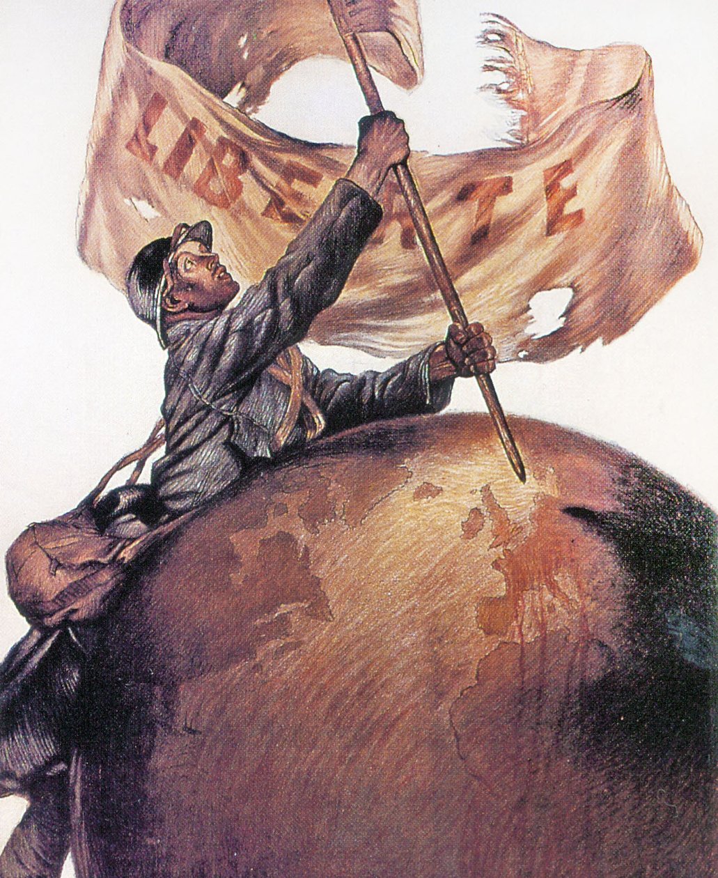 Credit Lyonnais WWI Liberte plakát, 1917 alkotó: Jules Abel Faivre