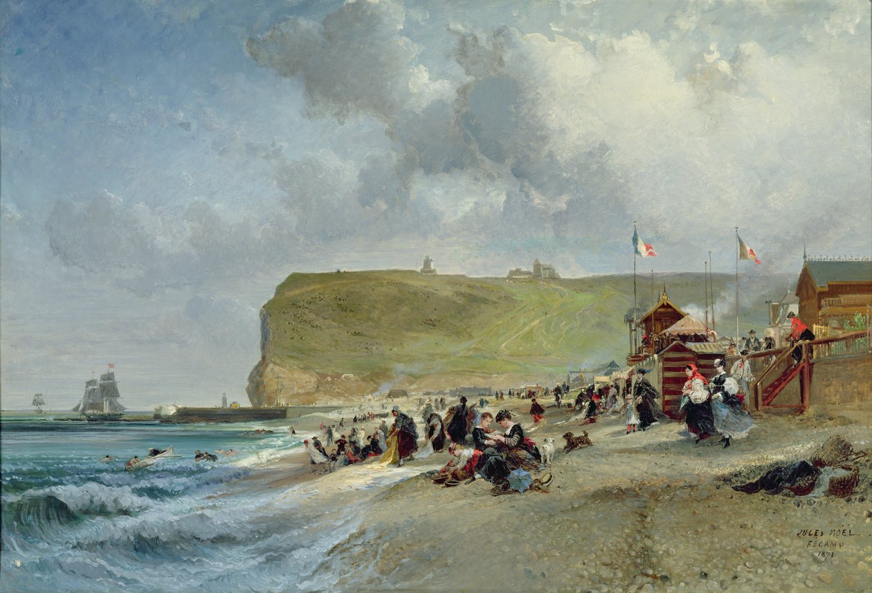 Crinolines on the Beach, Fecamp, 1871 alkotó: Jules Achille Noel