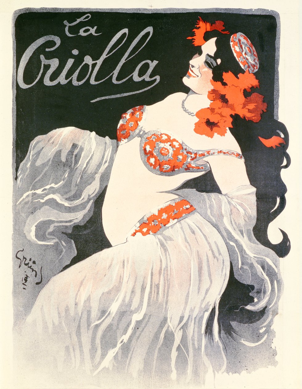 „La Criolla”, zeneterem plakátja, 1902 alkotó: Jules Alexandre Gruen or Grun