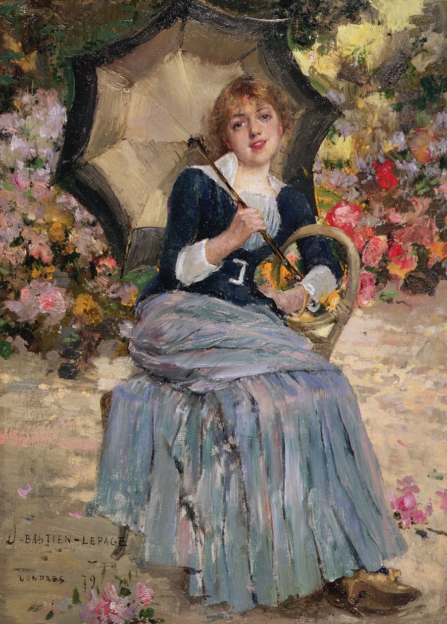 Lány napernyős, 1879 alkotó: Jules Bastien Lepage