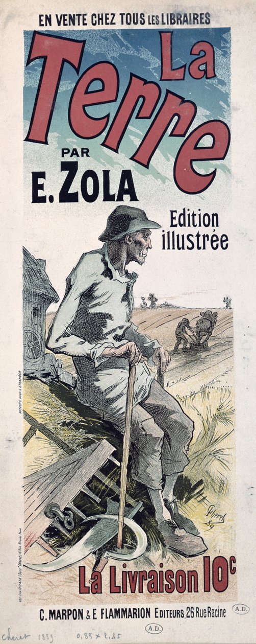 Emile Zola „La Terre” című plakátja, 1889 alkotó: Jules Cheret