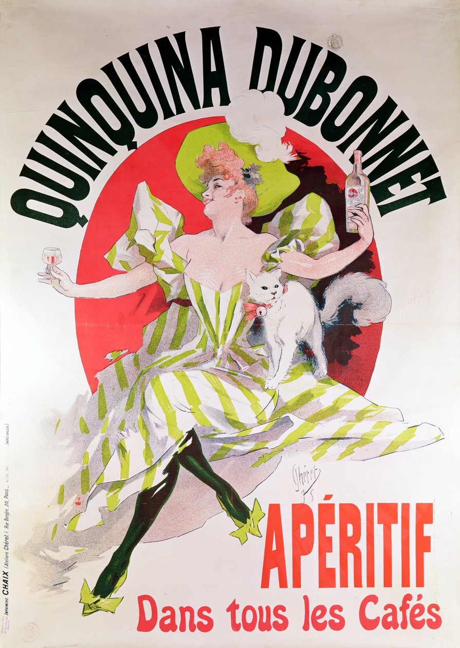 A „Quinquina Dubonnet” aperitif plakátja, 1895 alkotó: Jules Cheret