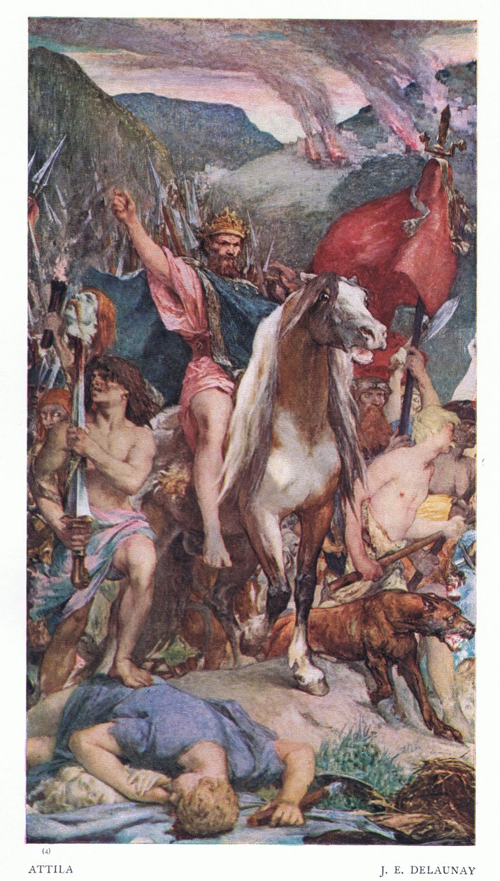 Attila a Párizsba vonuláson, The Gresham Publishing Company Ltd., 1920 alkotó: Jules Elie Delaunay