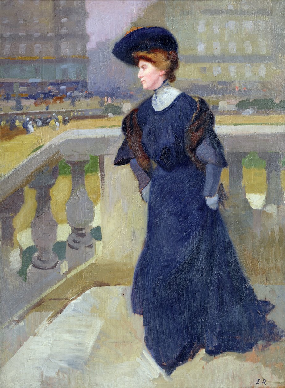 Madame Renoux a Szentháromság-templom lépcsőjén, 1904 alkotó: Jules Ernest Renoux