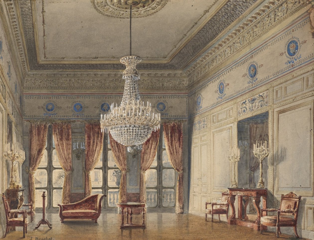 A szalon a Montpensier szárnyban, Palais Royal alkotó: Jules Frédéric Bouchet