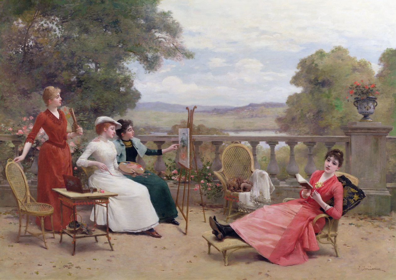 Festmény a teraszon alkotó: Jules Frederic Ballavoine