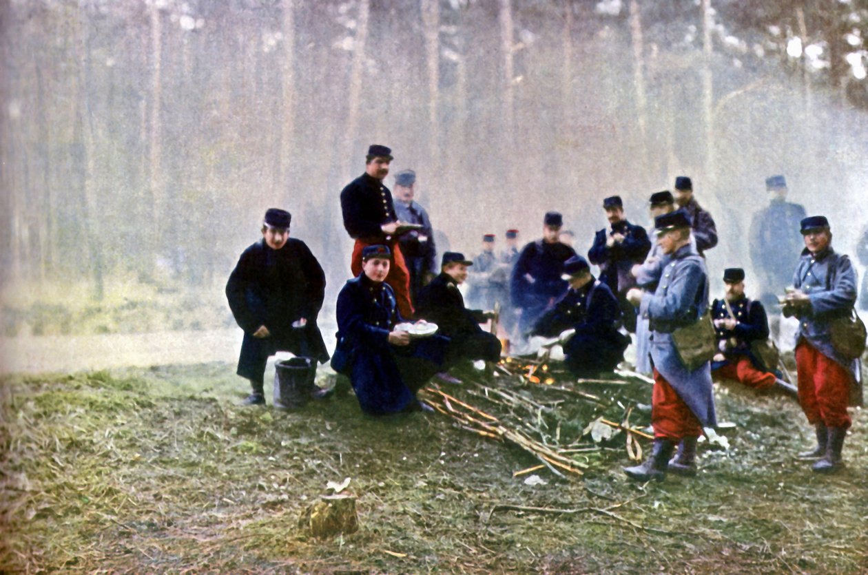 Francia katonák, Marne, 1914. szeptember (autokróm) alkotó: Jules Gervais Courtellemont