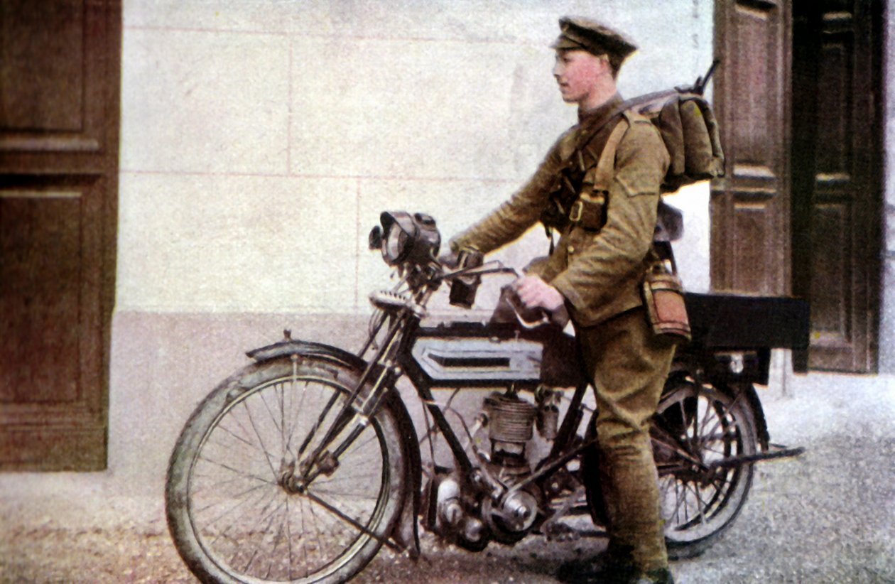 Egy angol felszálló lovas a Marne-i csata alatt, Párizstól keletre, 1914 szeptemberében (autokróm) alkotó: Jules Gervais Courtellemont