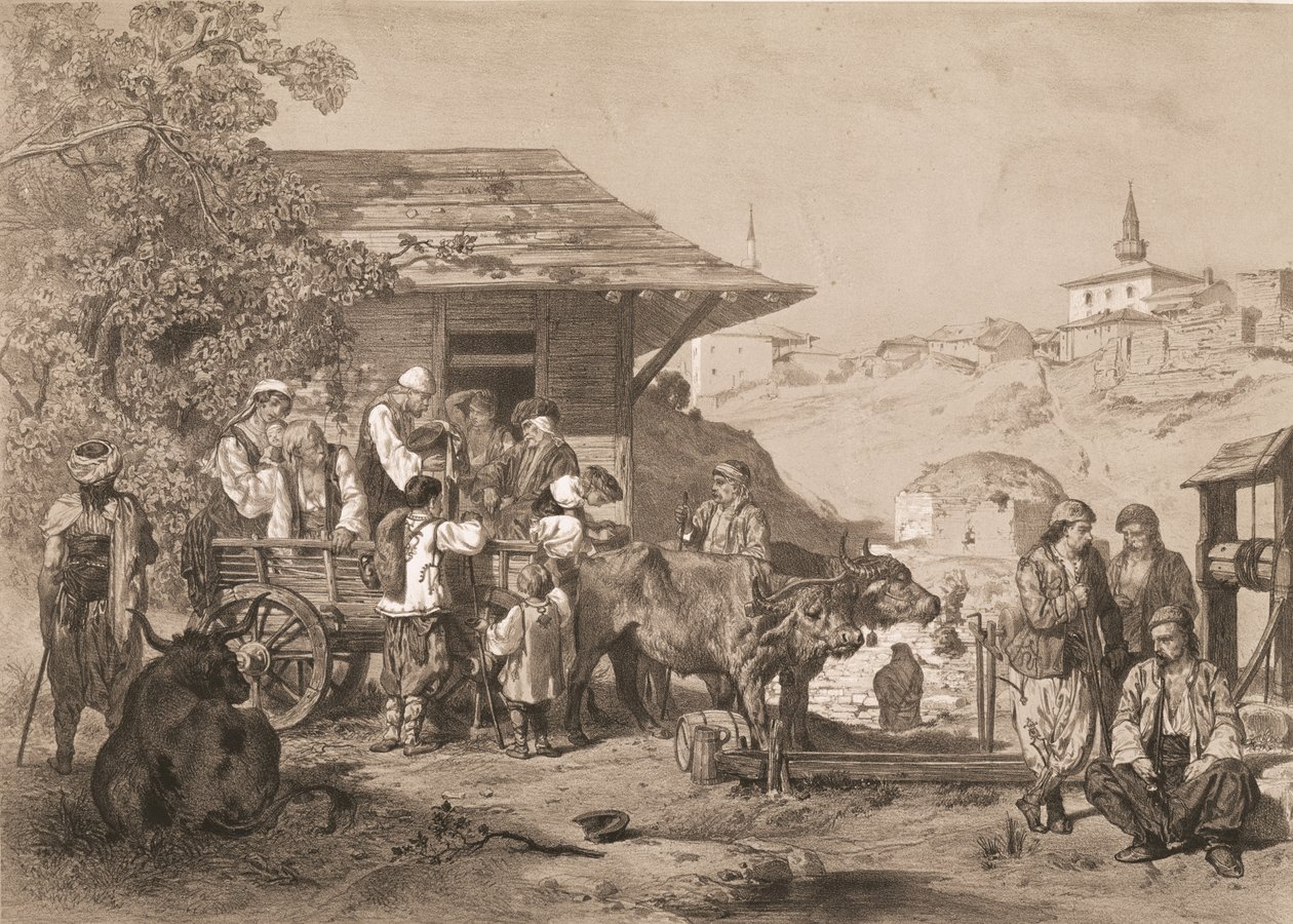 Bolgárok Várna mellett, nyomtatta Lemercier, Párizs alkotó: Jules Joseph Augustin Laurens