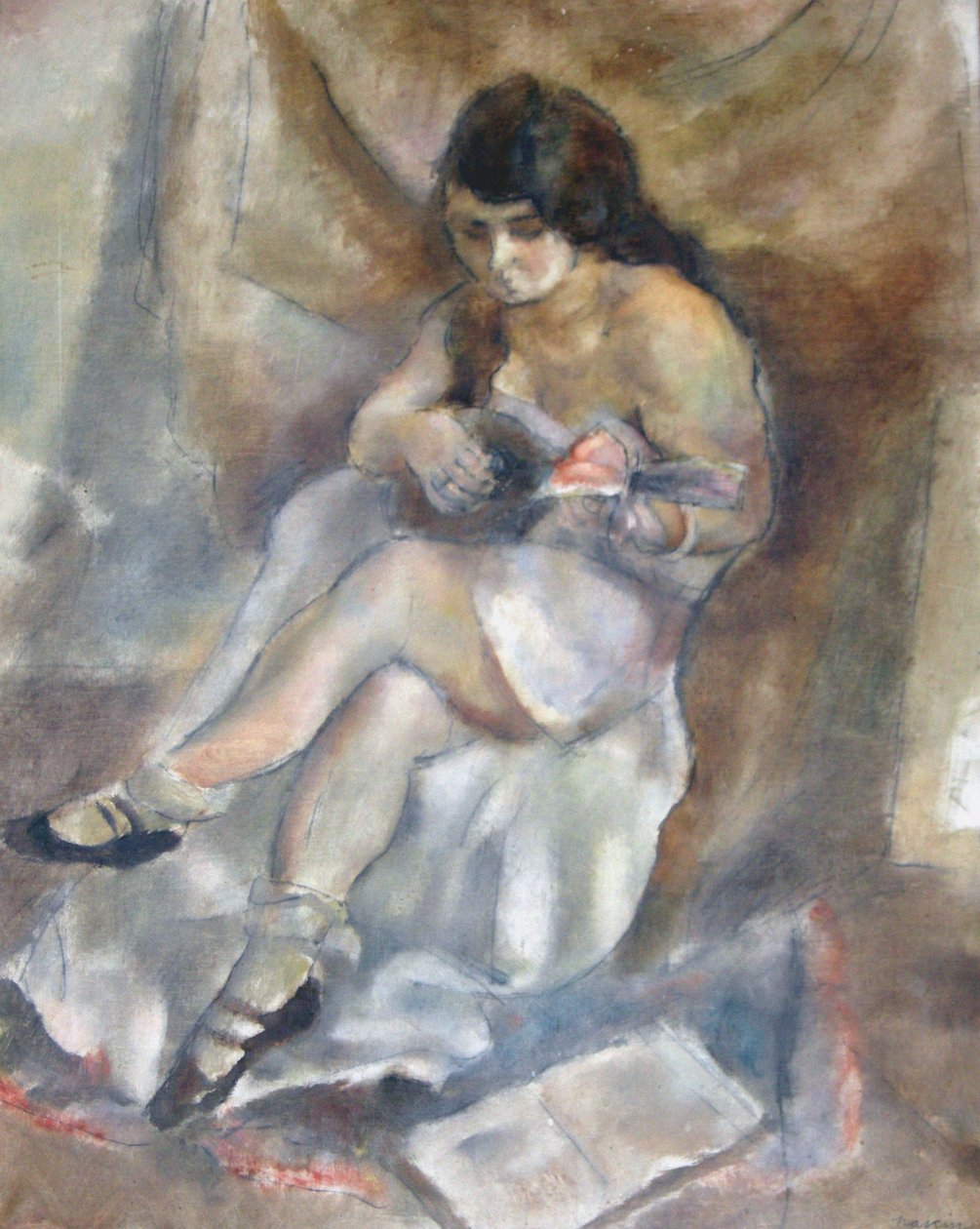 Nő mandolinnal alkotó: Jules Pascin
