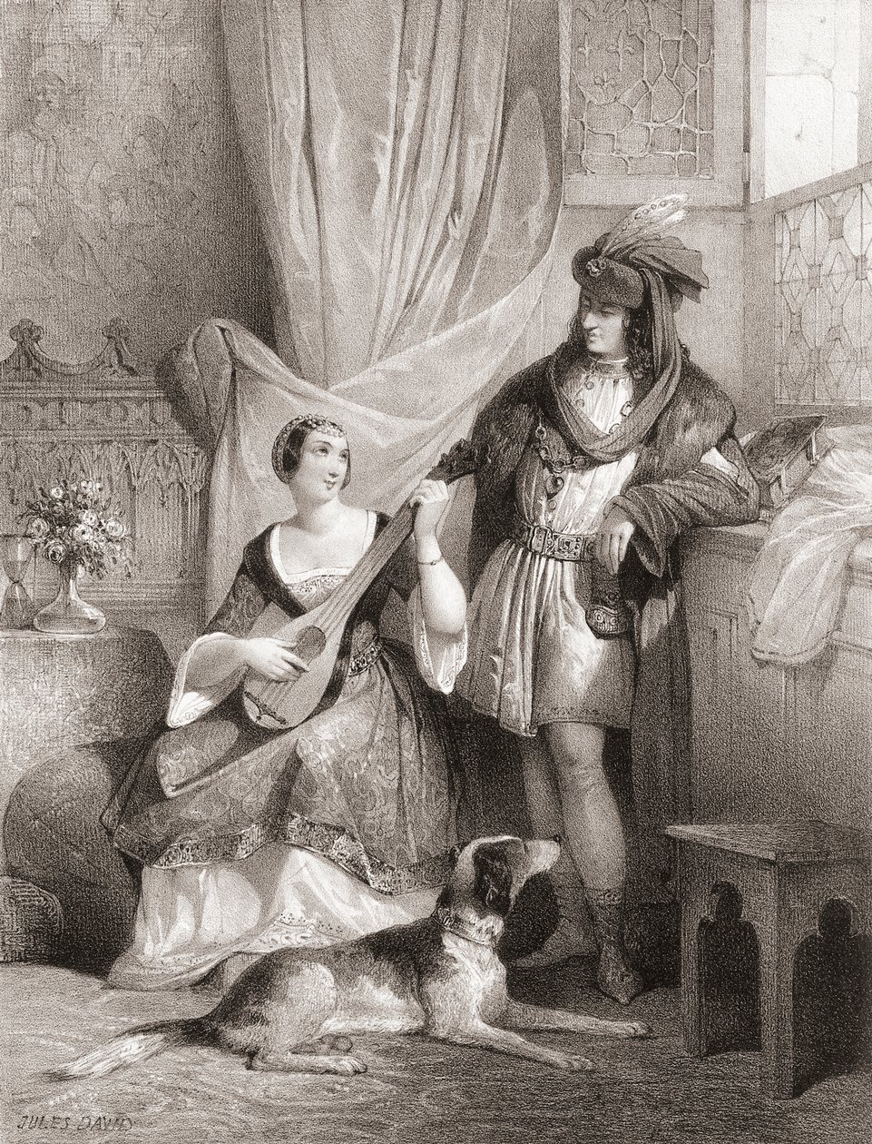 VII. Károly francia király Ágnes Sorellel alkotó: Jules (after) David