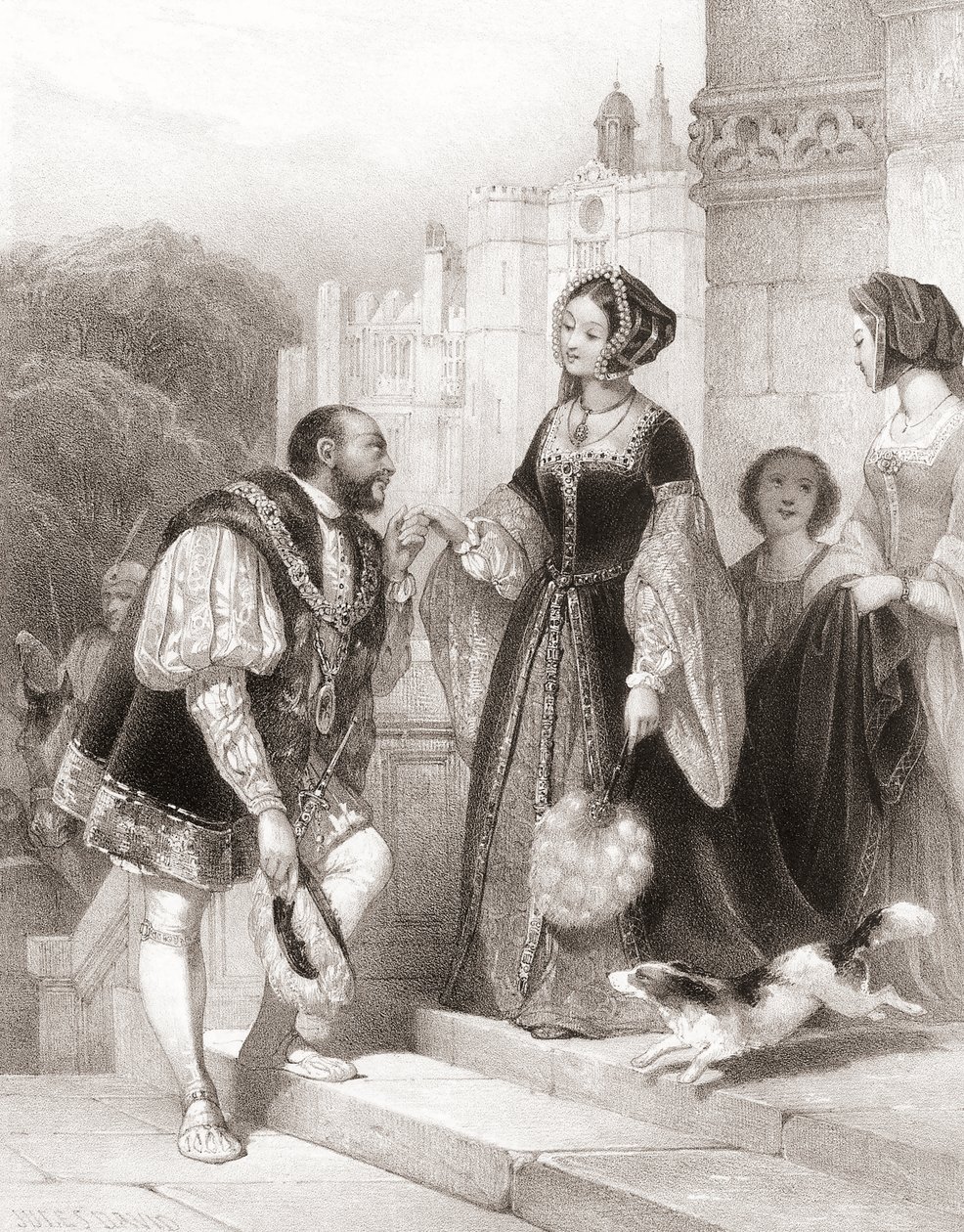 VIII. Henrik angol király és Boleyn Anna alkotó: Jules (after) David