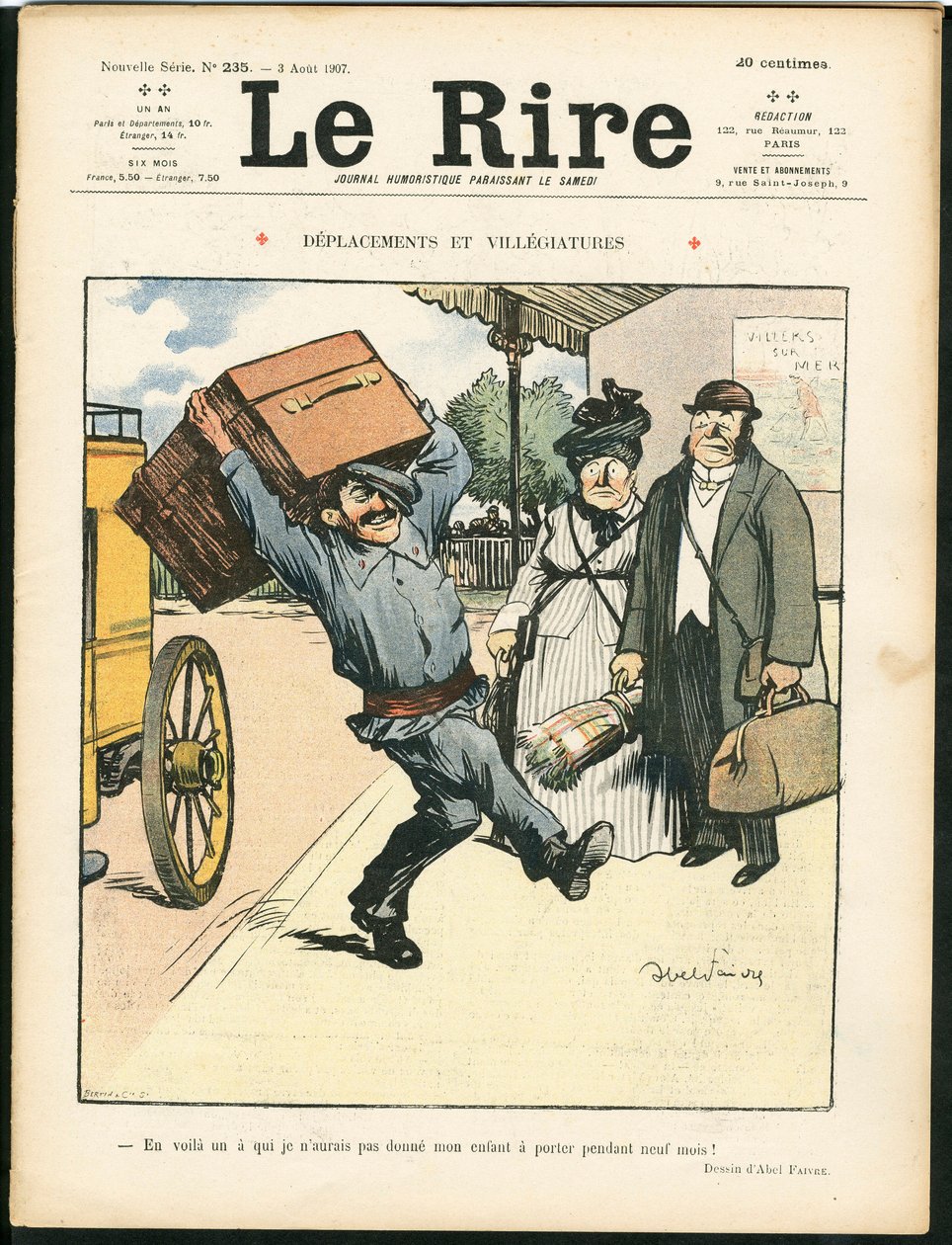 A „” Le Lire ” borítója, színes szatirikus alkotó: Jules Abel Faivre
