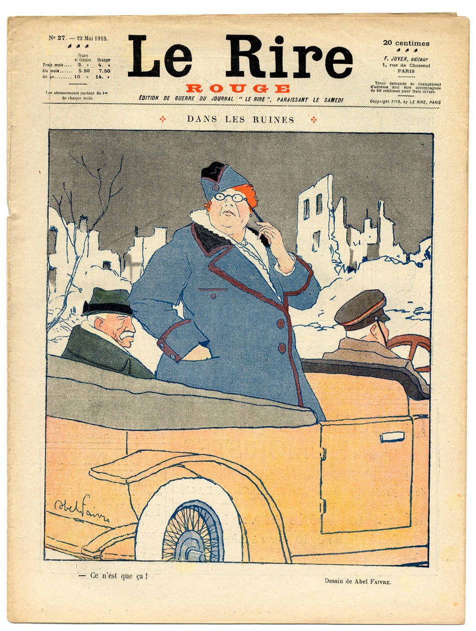 A „The Red Laughter” címlapja, színekben szatirikus alkotó: Jules Abel Faivre