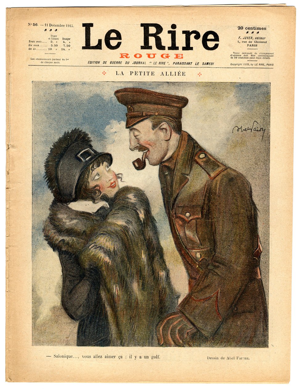 A „The Red Laughter” címlapja, színekben szatirikus alkotó: Jules Abel Faivre