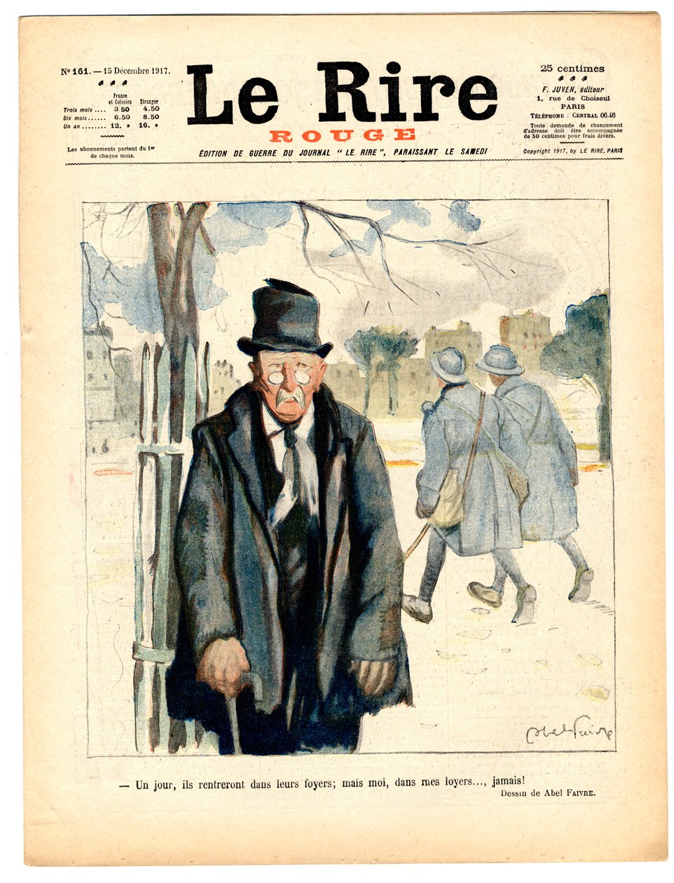 A „The Red Laughter” címlapja, színekben szatirikus alkotó: Jules Abel Faivre