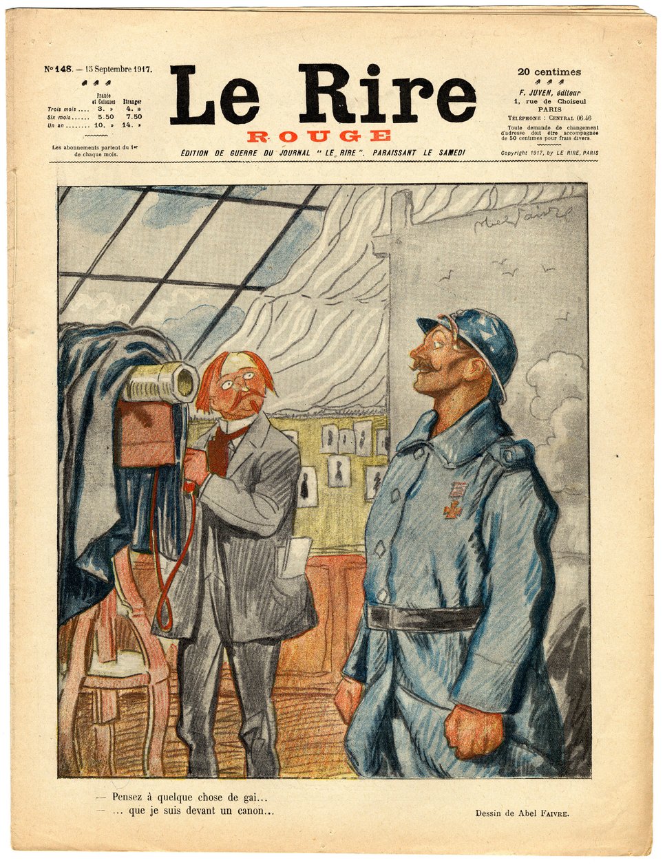 A „The Red Laughter” címlapja, színekben szatirikus alkotó: Jules Abel Faivre