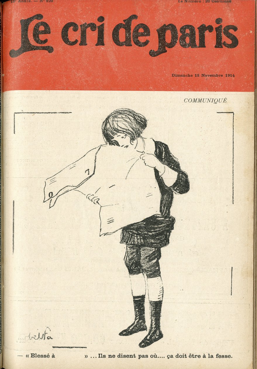 Abel Faivre (1867-1945) illusztrációja a Le Cri de Paris címlapjához alkotó: Jules Abel Faivre