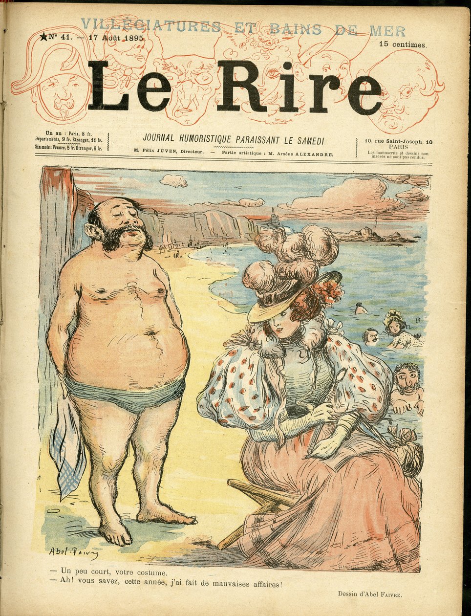 Abel Faivre (1867-1945) illusztrációja a Le Rire takaróhoz alkotó: Jules Abel Faivre