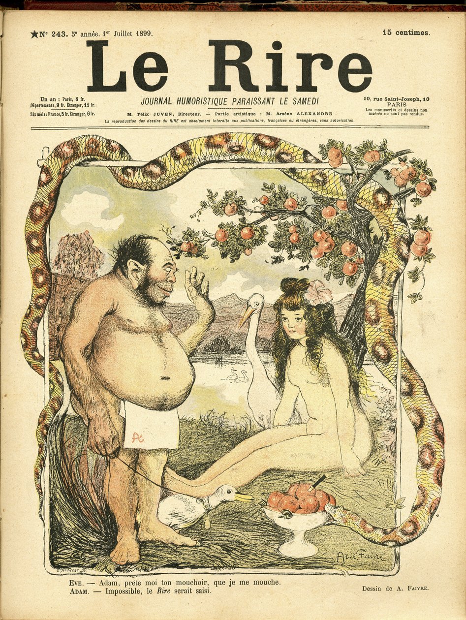 Abel Faivre (1867-1945) illusztrációja a Le Rire borítójára, 243. sz. alkotó: Jules Abel Faivre