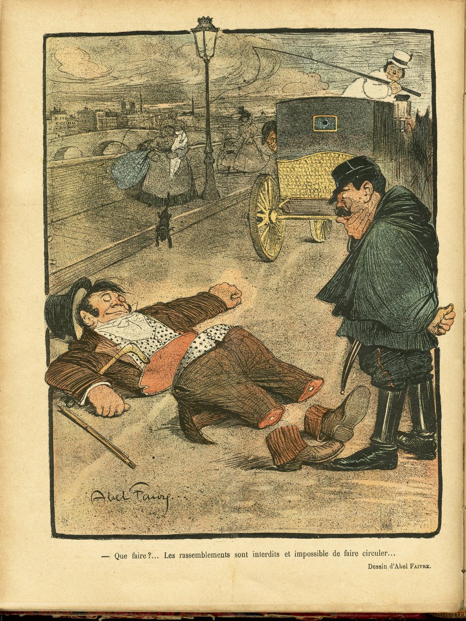 Abel Faivre (1867-1945) illusztrációja a Le Rire-ben alkotó: Jules Abel Faivre