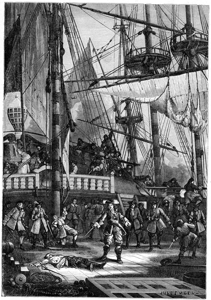 Jean Bart megöli a Neptunusz holland kapitányát, 1898 alkotó: Jules Achille Noel