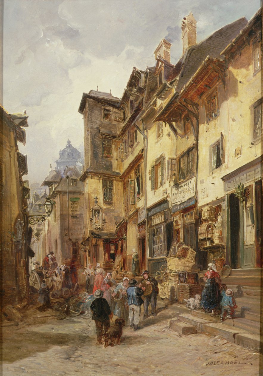 Street Scene, Észak-Franciaország alkotó: Jules Achille Noel
