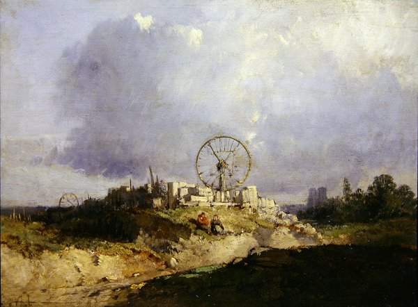 The Quarry (olaj a panelen) alkotó: Jules Achille Noel