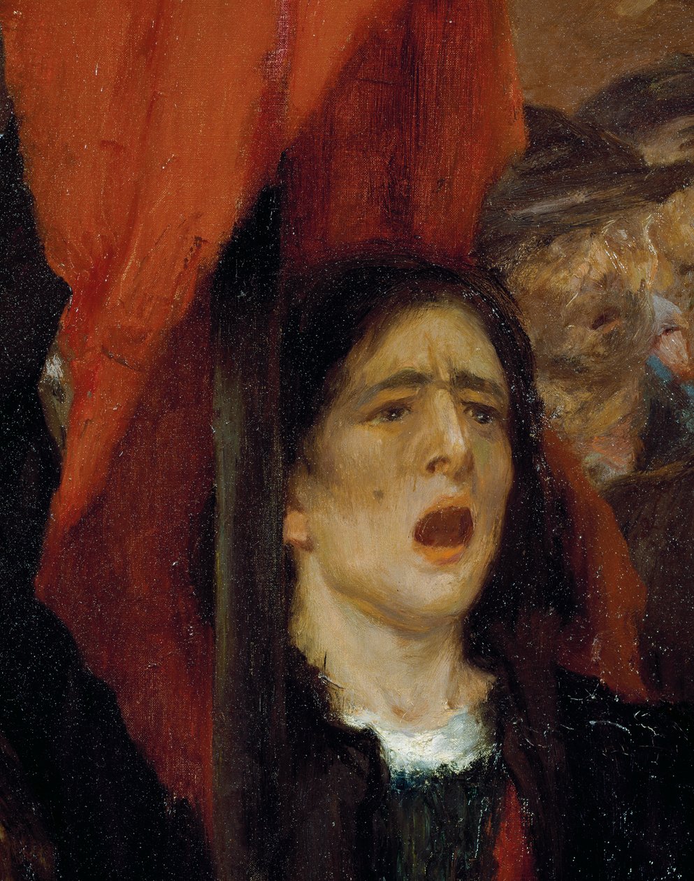 La Greve Creusotban (Sztrájk Creusotban) alkotó: Jules Adler