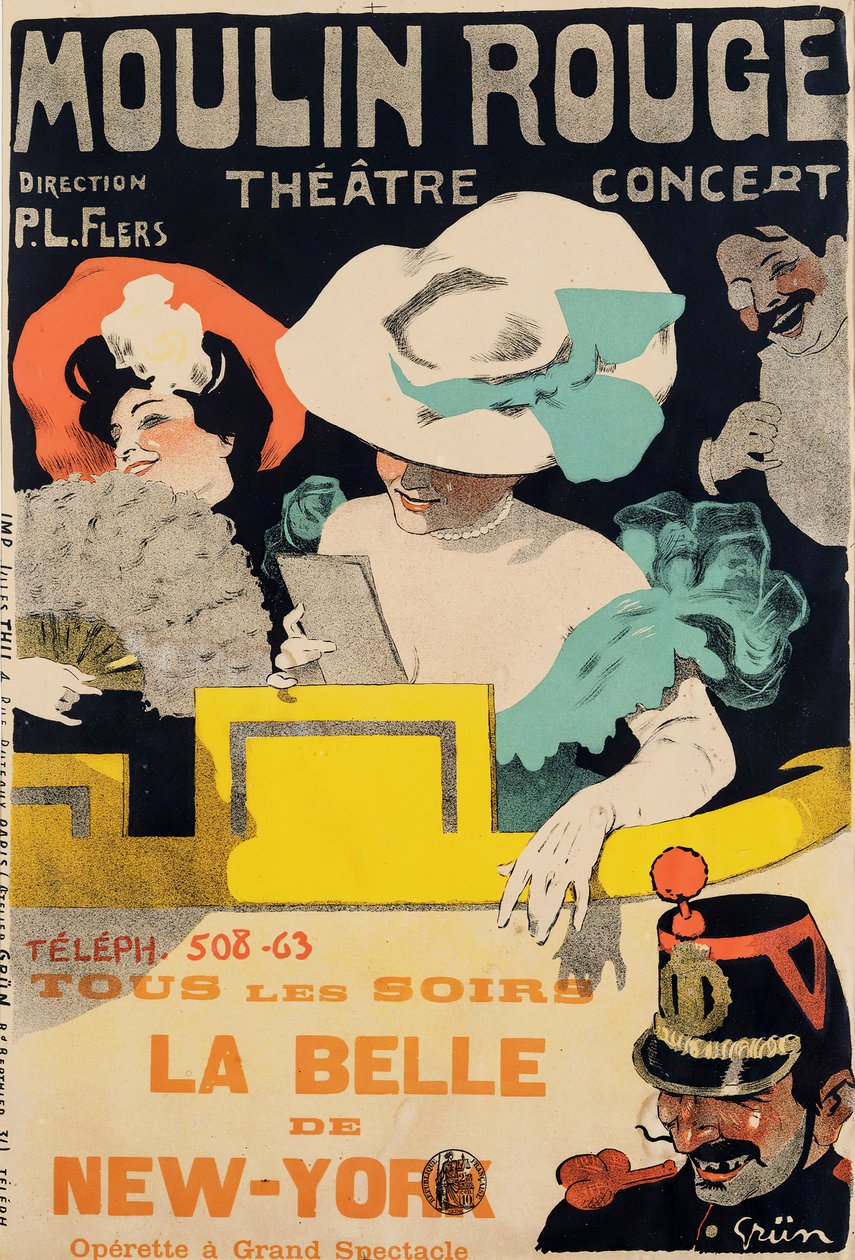 Vörös malom. New York szépsége, c. 1895. alkotó: Jules Alexandre Grün