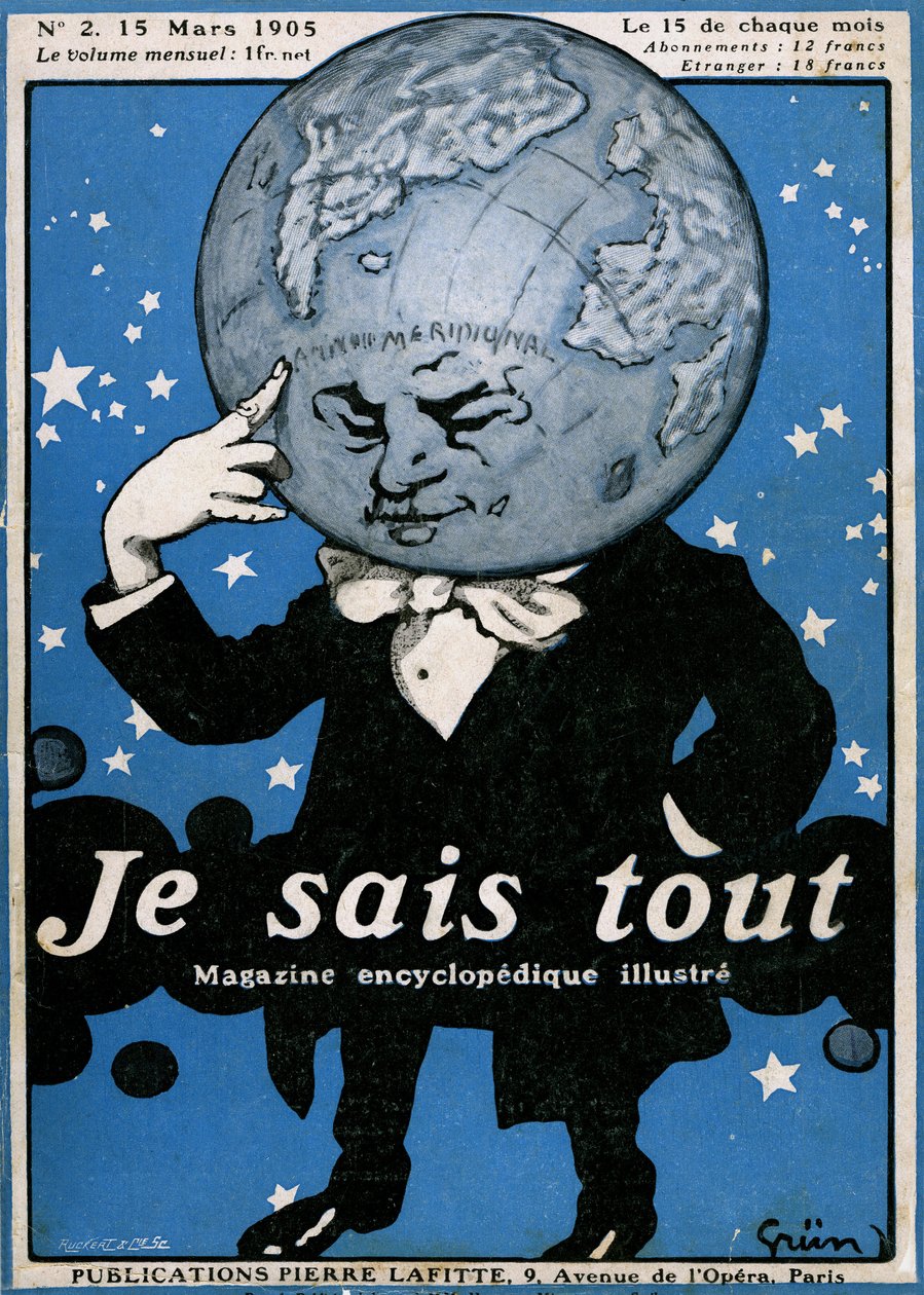 A „Je sais tout” 2. sz. jeles enciklopédikus magazin címlapja, 1905. március 15. alkotó: Jules Alexandre Gruen or Grun