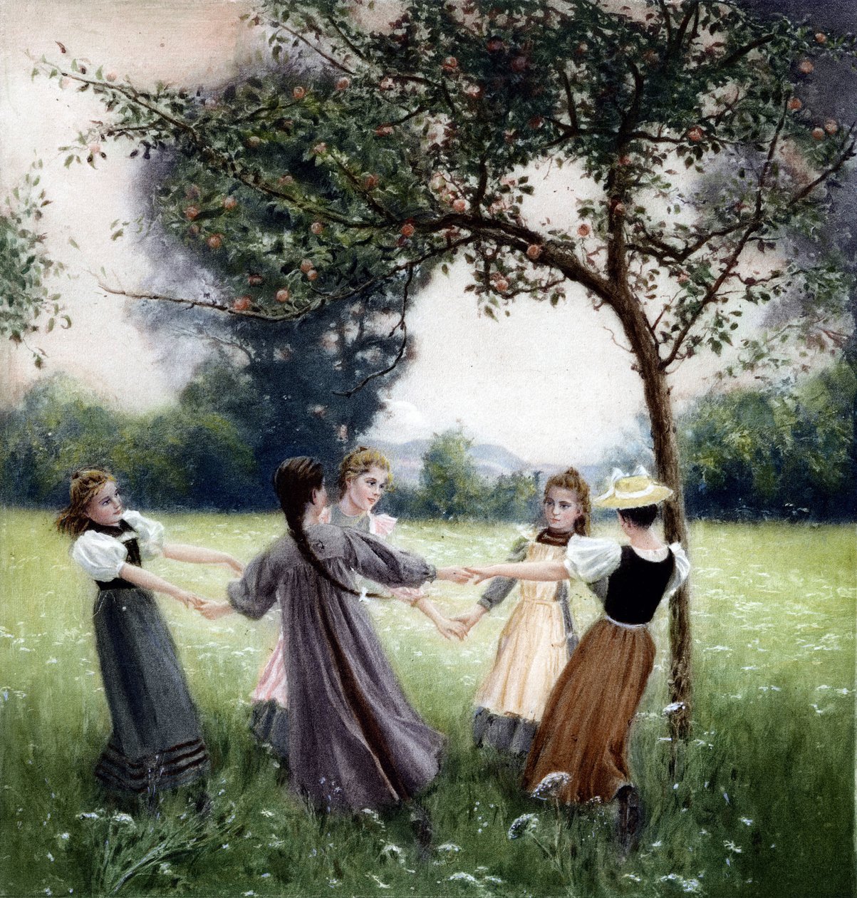 Girotondo (a kör). Festménye: J.-A. Meunier alkotó: Jules Alexis (after) Meunier
