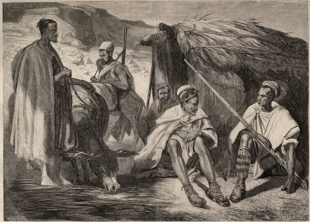 Kabil törzsek Algériában 1857-ben. Metszet Jules Rigo rajza alapján. Metszet a „Le Monde illustrious”-ban 1857-ből. Magángyűjtemény. alkotó: Jules Alfred Vincent (after) Rigo