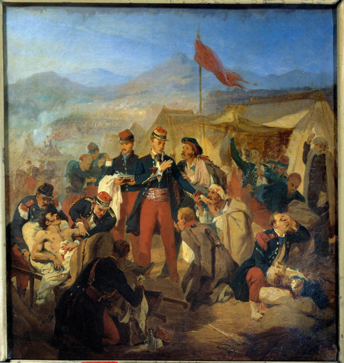 Krími háború: „” Scrive katonai sebész az 1854. 11. 05-i inkermani csata után meggyógyítja az elmét”” Jules Rigo (1810-1892) festménye, 1854 Musee du Val de Grace, Párizs alkotó: Jules Alfred Vincent Rigo