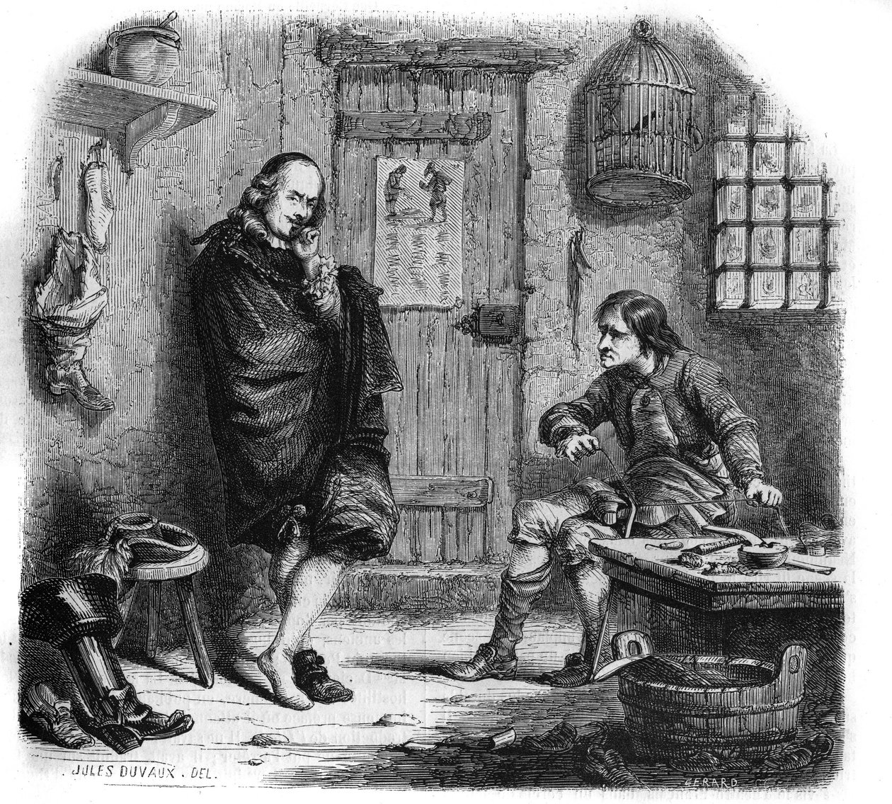 Pierre Corneille (1606-1684) a megtakarítónál. Jules Duvaux metszet alkotó: Jules Antoine (after) Duvaux
