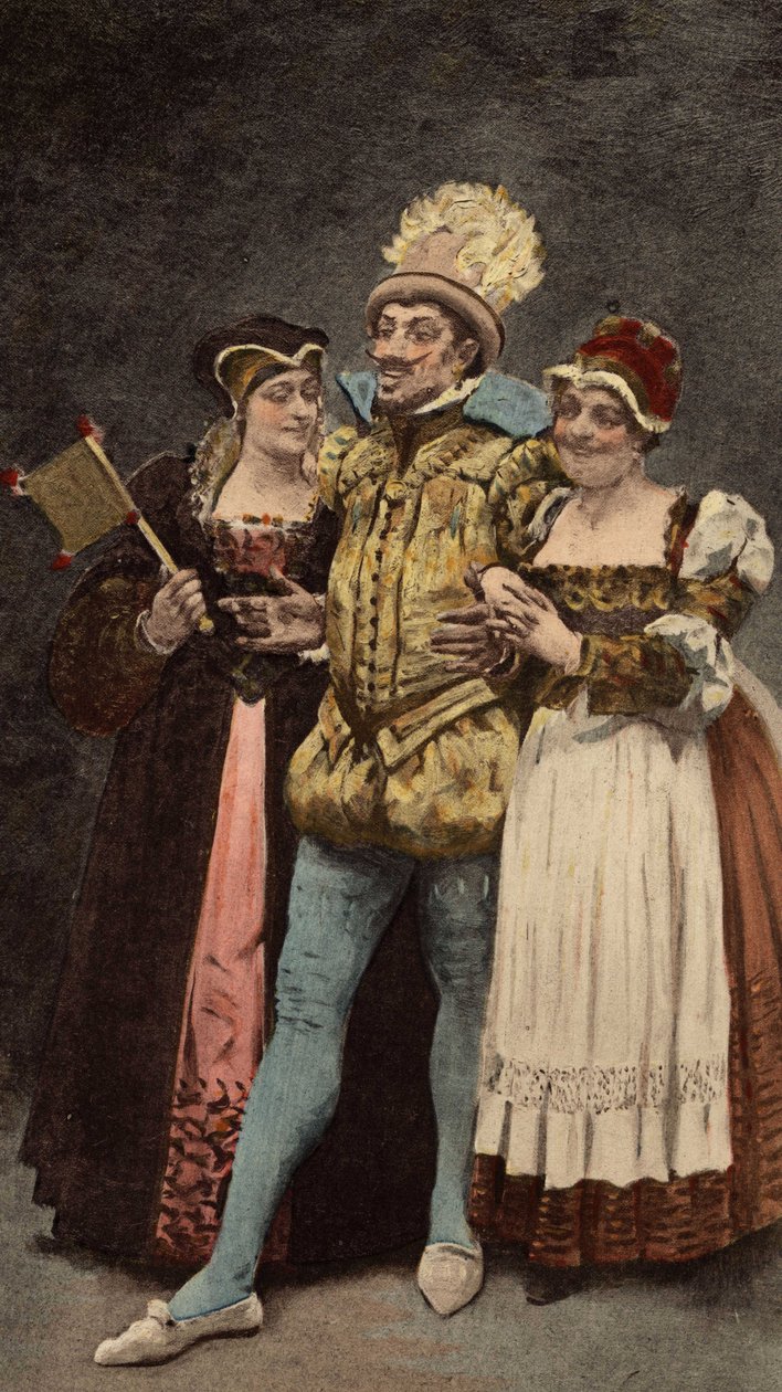 Egy limosin (limousin) két nővel. Pantagruel. Jules Garnier illusztrációja. In "Rabelais et l
